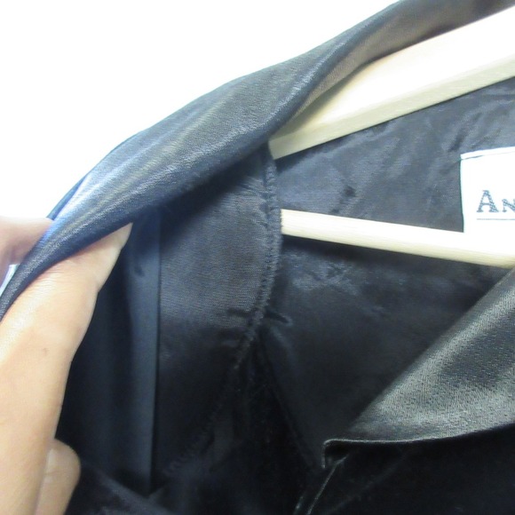 VTG Another Thyme Blouse Women XL Black Velvet Top Whimsigoth Goth Wednesday 298 - Picture 5 of 10